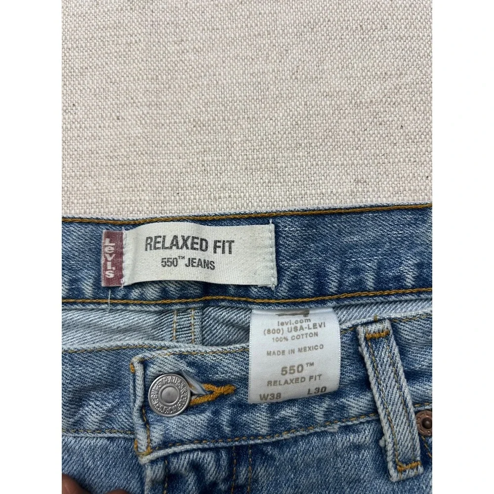 Levi's 550 Relaxed Fit Jeans Men's 38x30 Blue Straight Leg Denim Made in Mexico